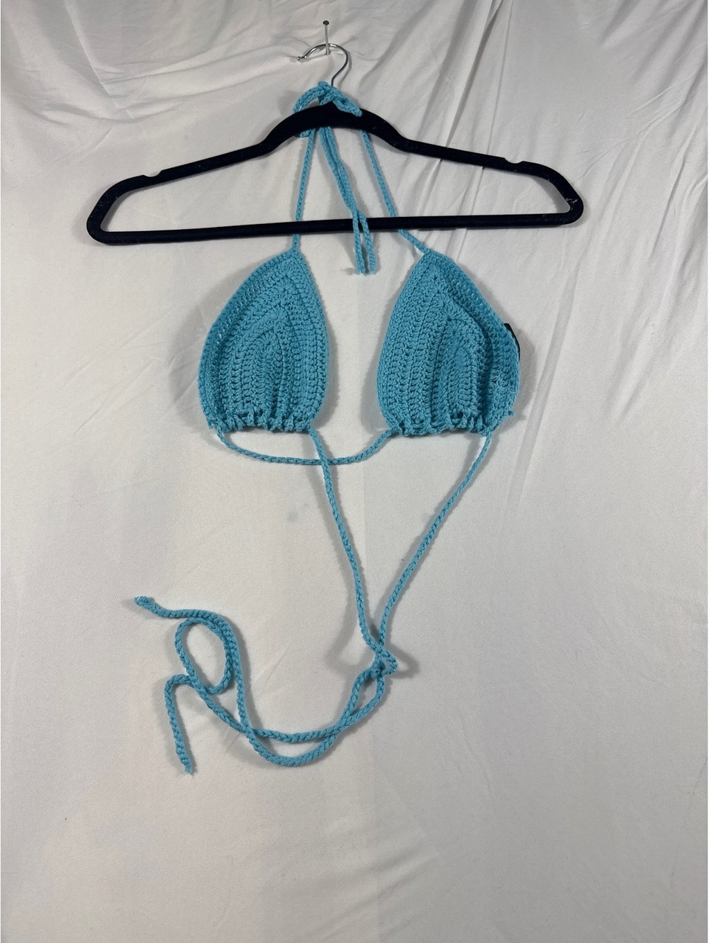 Women’s White Fox Crochet Bikini Top Size Small Top Only